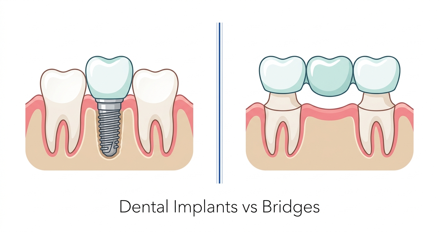 Dental Implants vs Bridges dental implants vs bridges